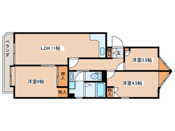 桜美林ハイツC棟(501)の物件間取画像